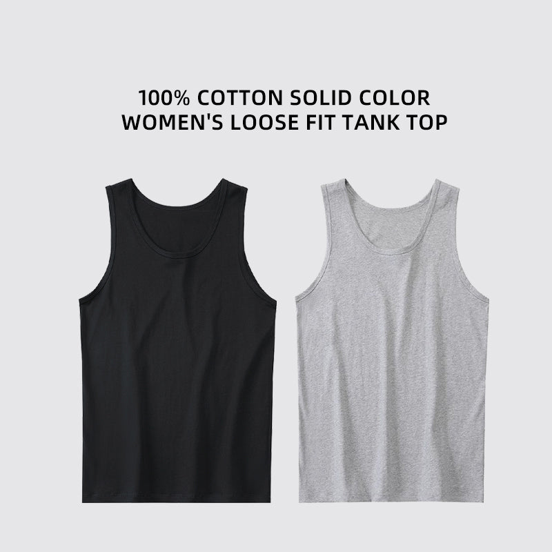 4 Pack Women's 100% Cotton Loose Fit Tank Top
