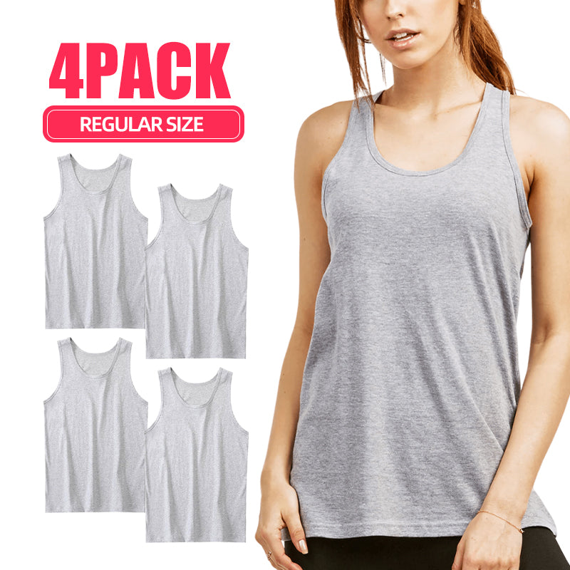 4 Pack Women's 100% Cotton Loose Fit Tank Top