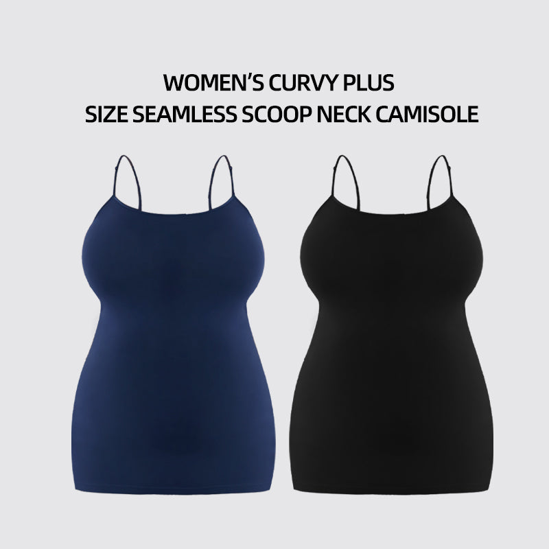 3 Pack Women's Curvy Plus Size Camisole Top with Adjustable Spaghetti Strap