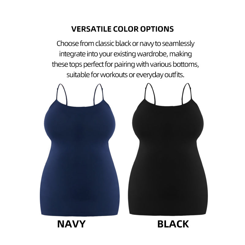3 Pack Women's Curvy Plus Size Camisole Top with Adjustable Spaghetti Strap