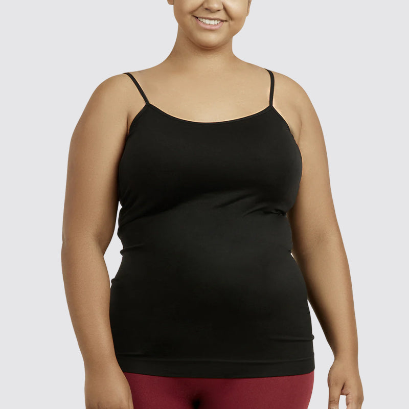 3 Pack Women's Curvy Plus Size Camisole Top with Adjustable Spaghetti Strap