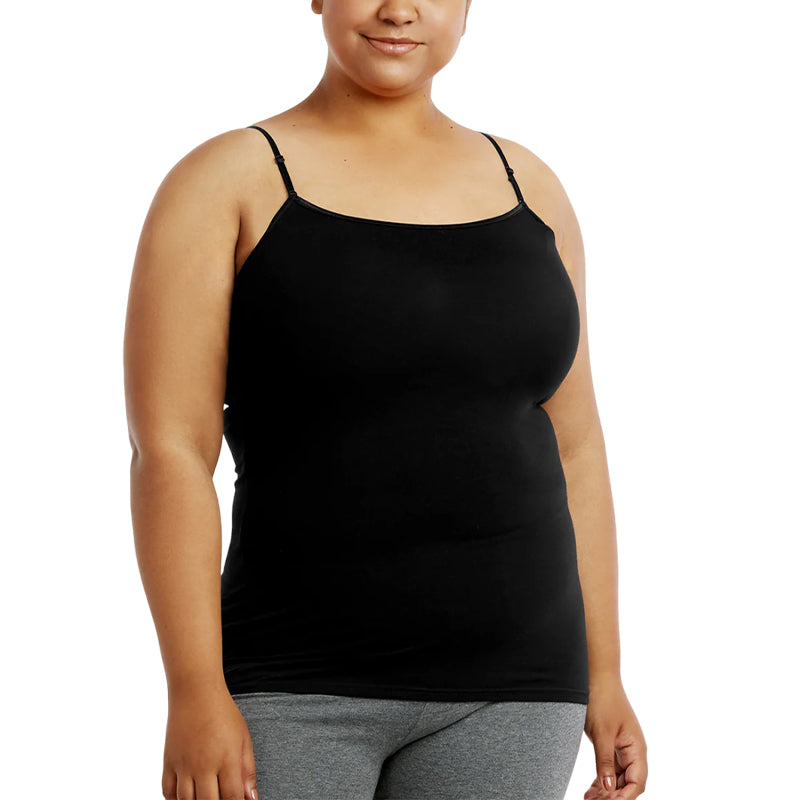 3 Pack Women's Curvy Plus Size Camisole Top with Adjustable Spaghetti Strap