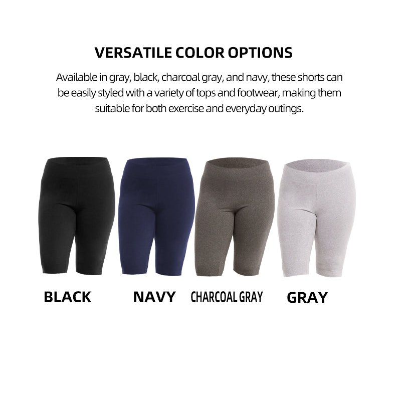 3 Pack Women's Curvy Plus Size Knee Length Cotton Legging Shorts